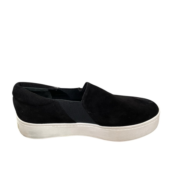 VINCE Warren Suede Platform Slip-on Sneakers Black and White 8.5 - Picture 4 of 15